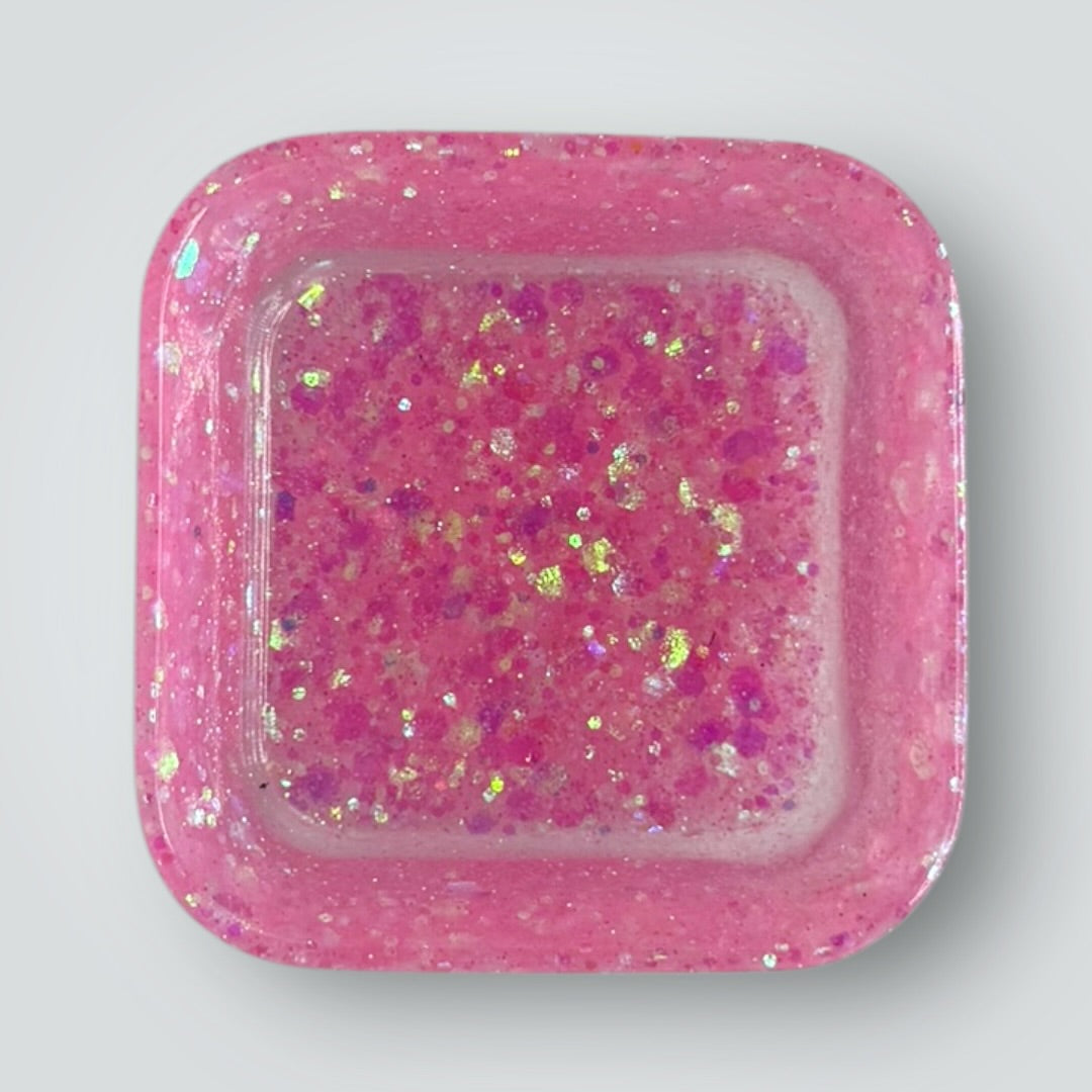 Blue Iridescent Home Decor Gift Set, Decorative Tray + Dish with Chunky Glitter, Rectangle and Square Shaped