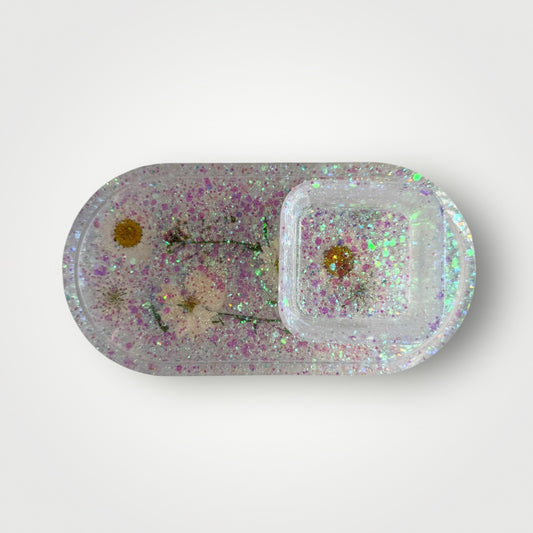 Iridescent Home Decor Gift Set, Decorative Tray + Dish